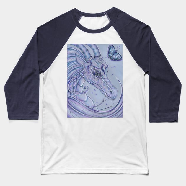 Frosty Lavender dragon by Renee Lavoie Baseball T-Shirt by ReneeLLavoie